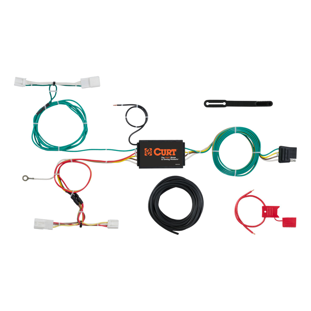 CURT 56309 Custom Wiring Harness, 4-Way Flat Output, Select Scion iM, Toyota Corolla
