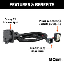 Load image into Gallery viewer, CURT 56326 Custom Wiring Connector, 7-Way RV Blade Output, Select Blazer, XT5, XT6, Acadia