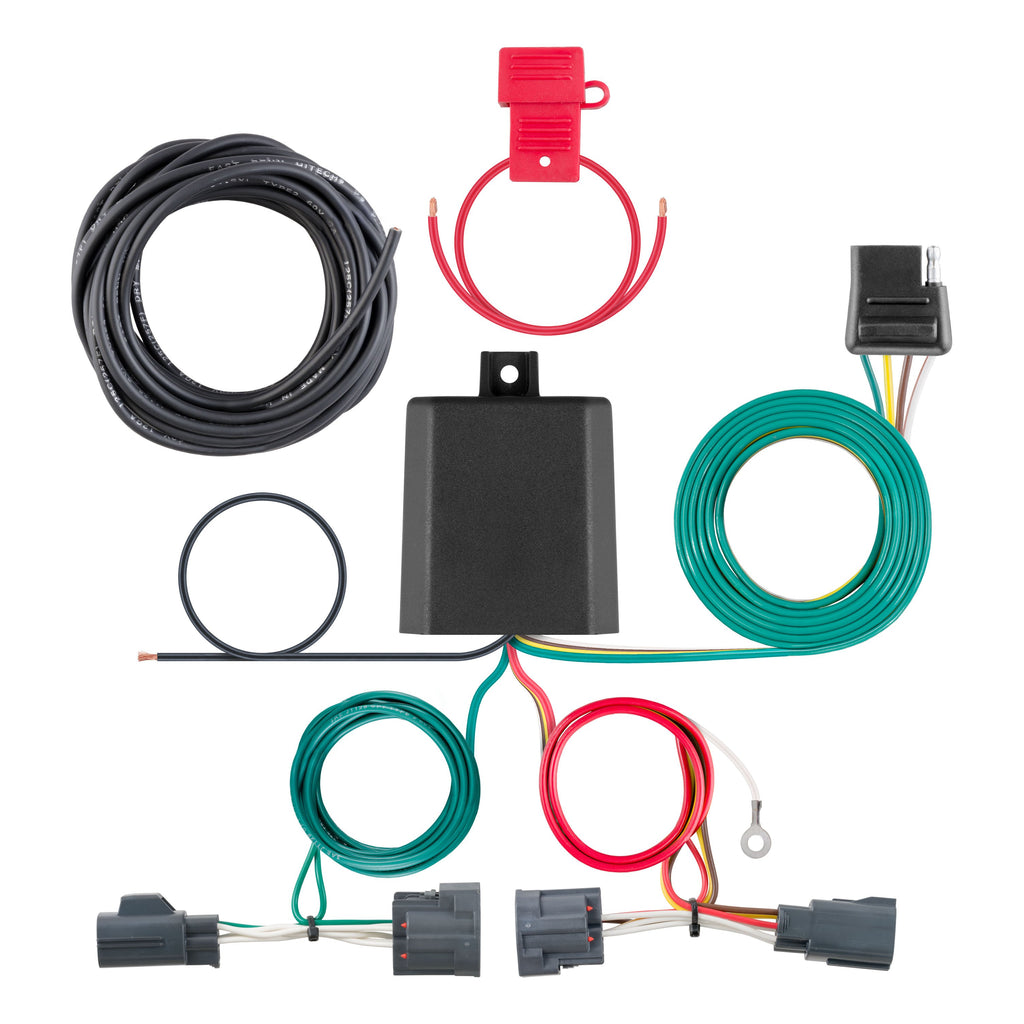 CURT 56334 Custom Wiring Harness, 4-Way Flat Output, Select Dodge Nitro, Jeep Liberty