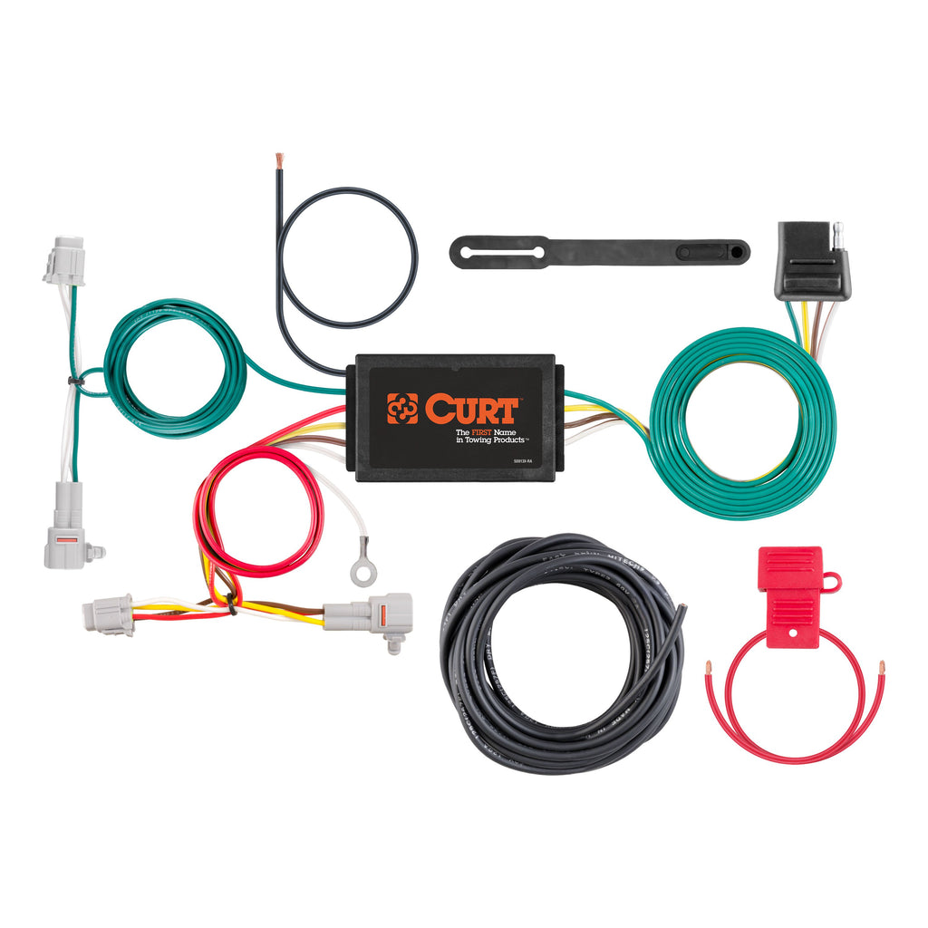CURT 56367 Custom Wiring Harness, 4-Way Flat Output, Select Subaru Impreza