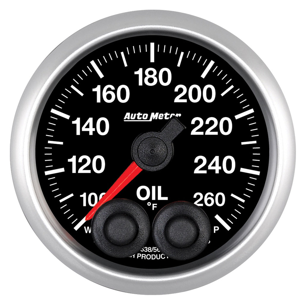 AutoMeter 5638 GAUGE, OIL TEMP, 2 1/16", 260?F, STEPPER MOTOR W/PEAK & WARN, ELITE