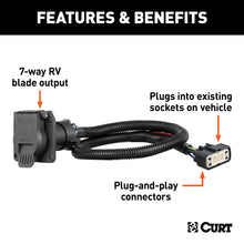 Load image into Gallery viewer, CURT 56393 Custom Wiring Connector, 7-Way RV Blade, Select Chevy Traverse, Buick Enclave