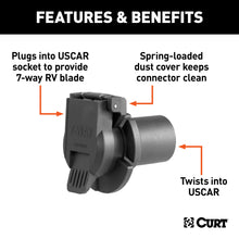 Load image into Gallery viewer, CURT 56415 Replacement OE 7-Way RV Blade Socket (Twists into USCAR) for Select Audi Q7, Buick Enclave, Buick Rainier, Cadillac Escalade, Cadillac Escalade ESV, Cadillac Escalade EXT, Cadillac XT5, Cadillac XT6, Chevrolet Avalanche, Chevrolet Avalanche