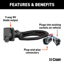 Load image into Gallery viewer, CURT 56443 Custom Wiring, 7-Way RV Blade, Select Ford F-250, F-350, F-450, F-550, F-650