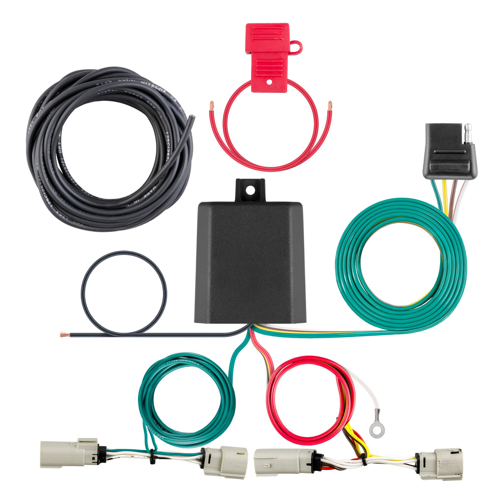 CURT 56471 Custom Wiring Harness, 4-Way Flat Output, Select Ford Bronco without LEDs