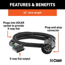 Load image into Gallery viewer, CURT 56515 Replacement OE 5-Way Flat Socket (Plugs into USCAR) for Select Audi Q7, Buick Enclave, Buick Rainier, Cadillac Escalade, Cadillac Escalade ESV, Cadillac Escalade EXT, Cadillac XT5, Cadillac XT6, Chevrolet Avalanche, Chevrolet Avalanche 1500,