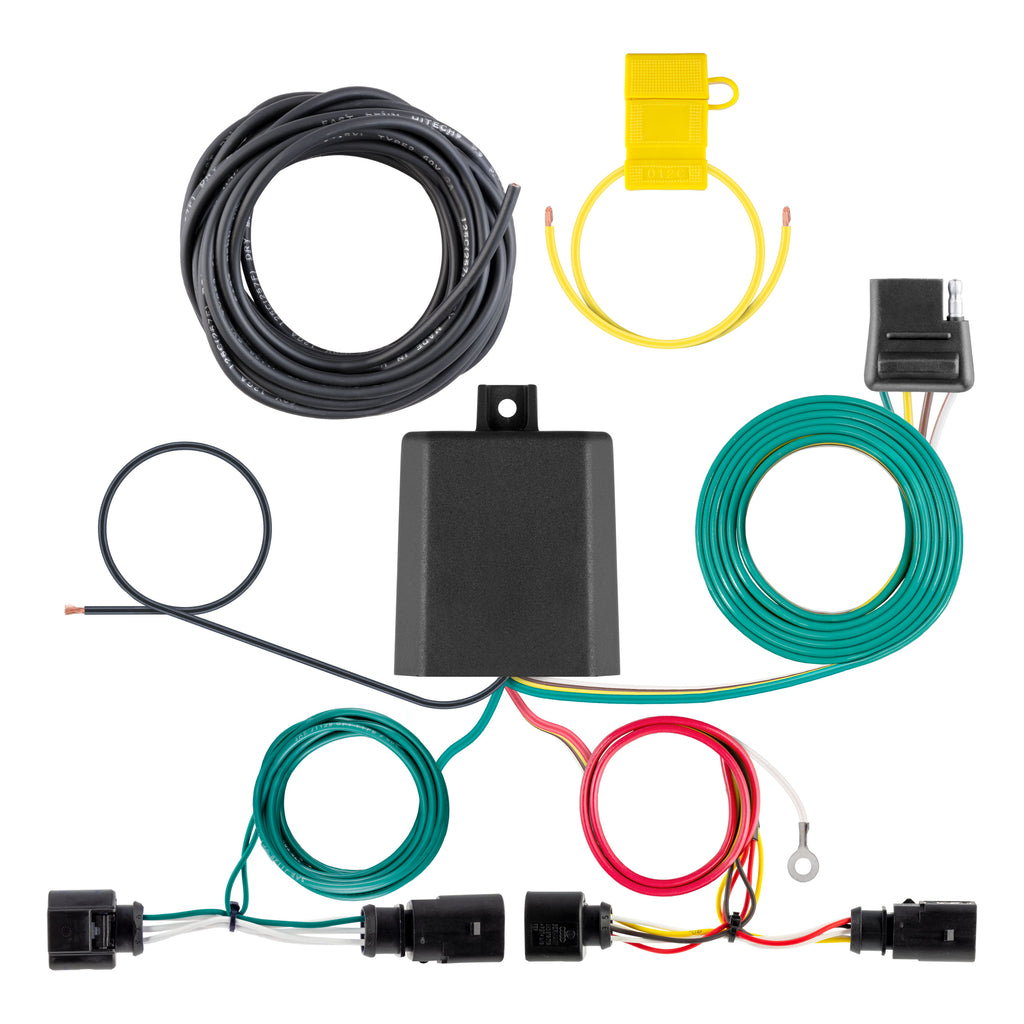 CURT 56527 Custom Wiring Harness, 4-Way Flat Output, Select Volkswagen Golf R, GTI