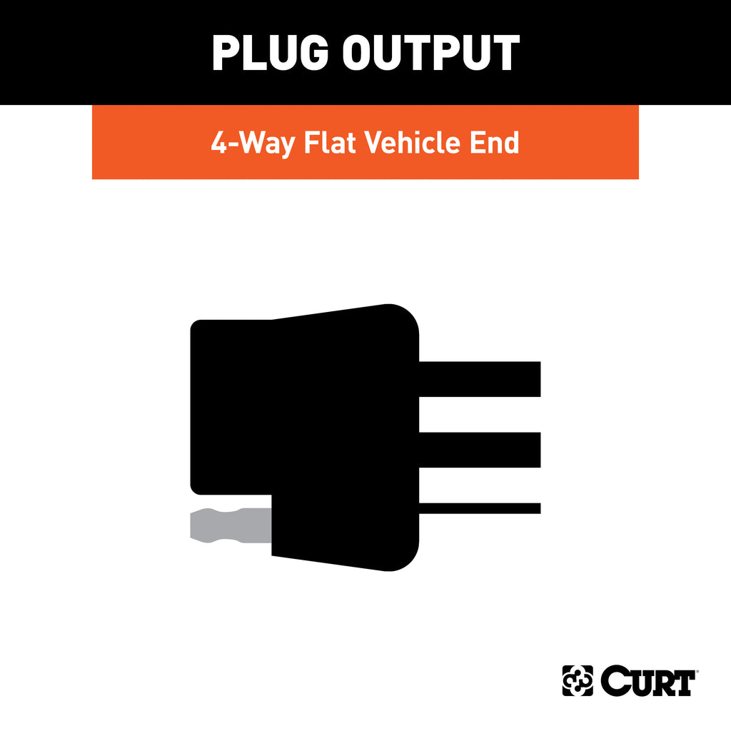 CURT 56544 Custom Wiring Harness, 4-Way Flat Output, Select Toyota Camry