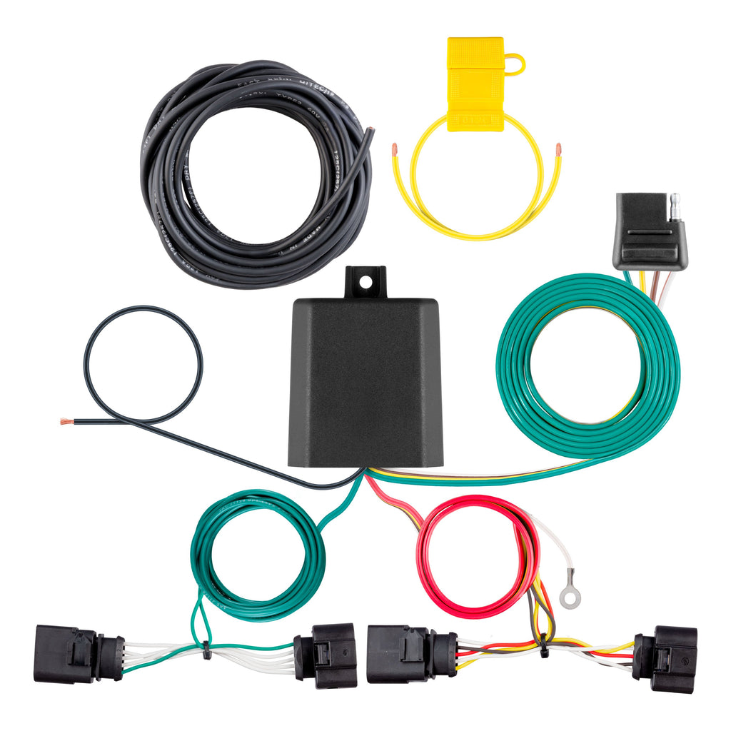 CURT 56555 Custom Wiring Harness, 4-Way Flat Output, Select Volkswagen Jetta