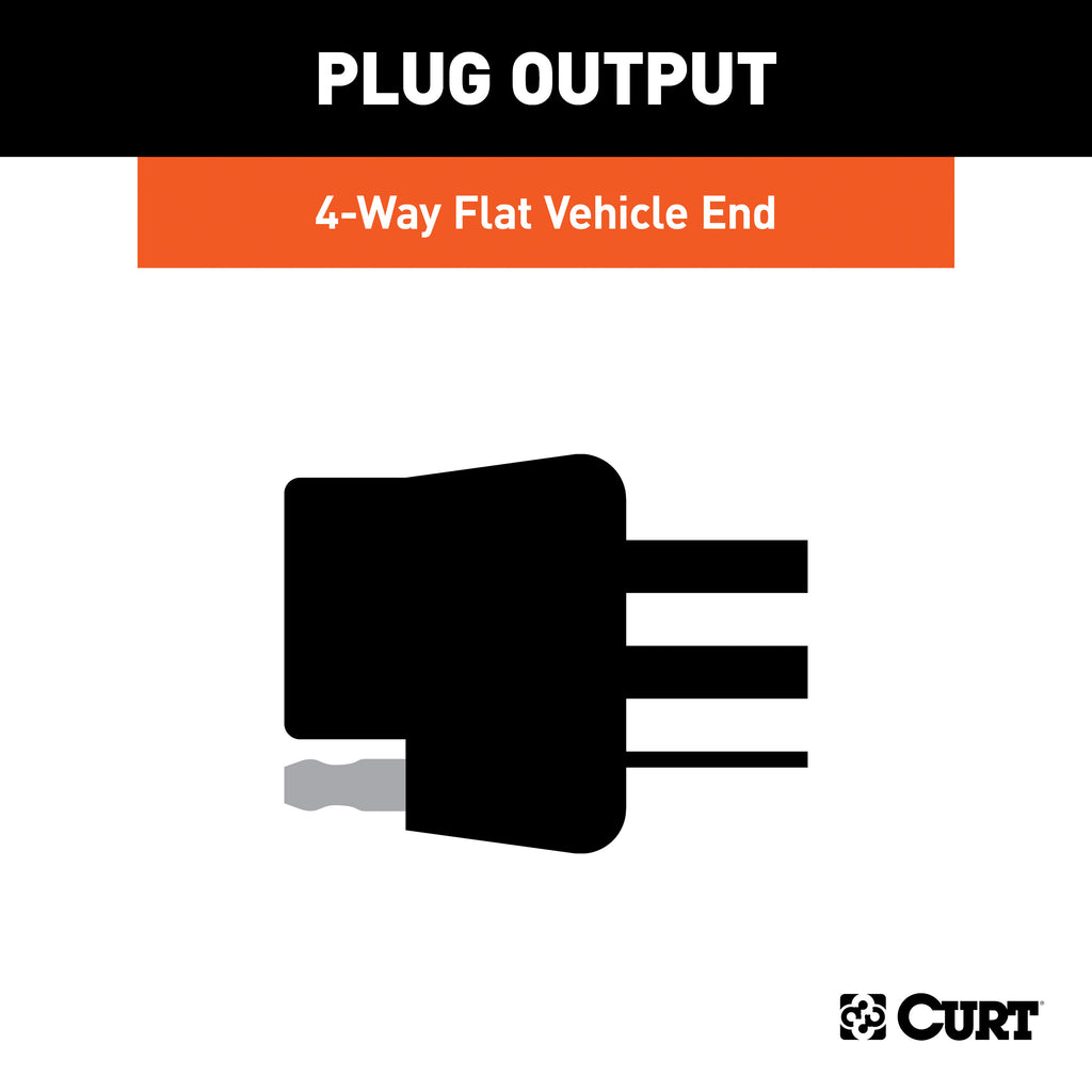 CURT 56556 Custom Wiring Harness, 4-Way Flat Output, Select Nissan Murano
