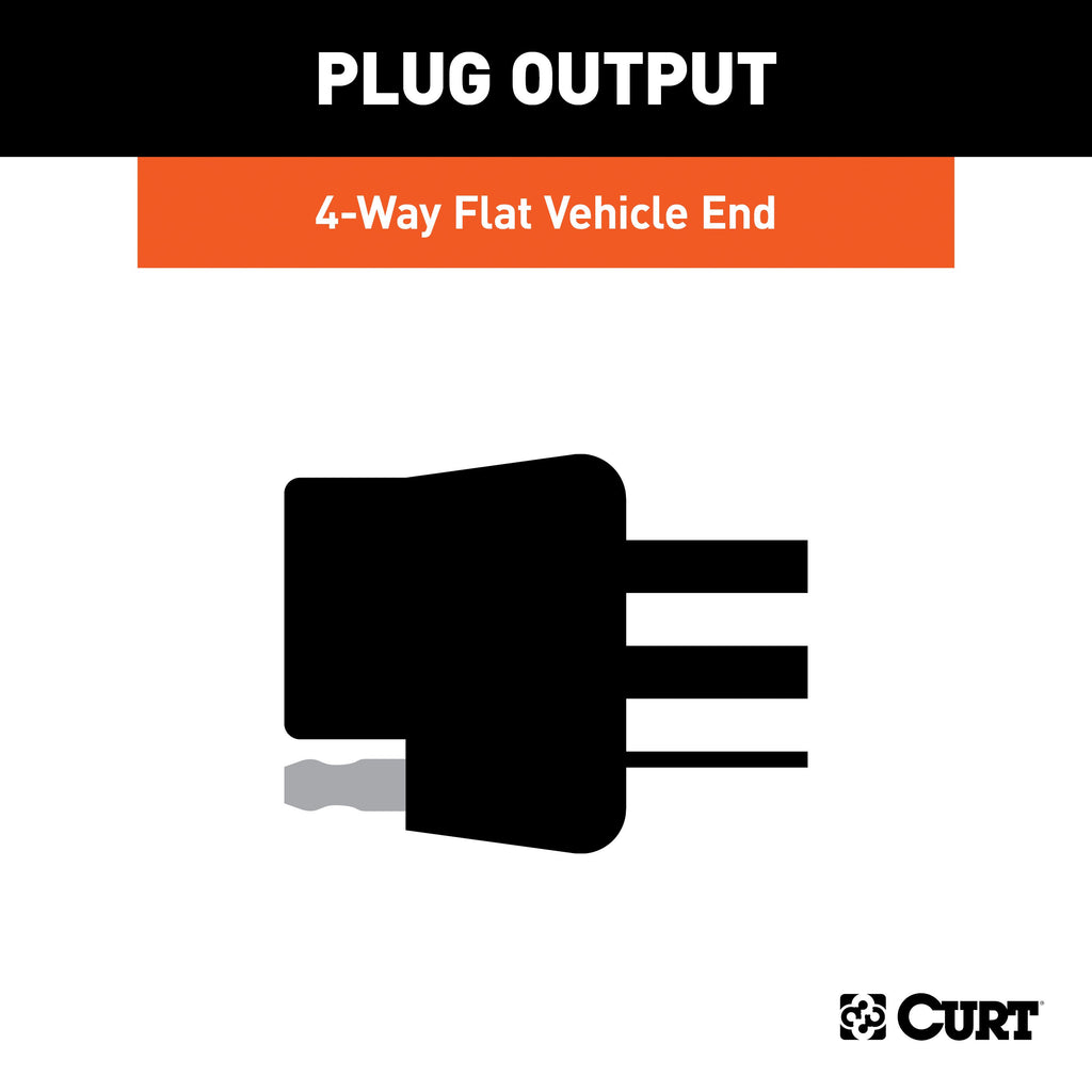 CURT 56557 Custom Wiring Harness, 4-Way Flat Output, Select BMW X4