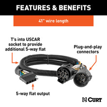 Load image into Gallery viewer, CURT 56584 Replacement OE 5-Way Flat Socket (T's into USCAR) for Select Audi Q7, Buick Enclave, Buick Rainier, Cadillac Escalade, Cadillac Escalade ESV, Cadillac Escalade EXT, Cadillac XT5, Cadillac XT6, Chevrolet Avalanche, Chevrolet Avalanche 1500,