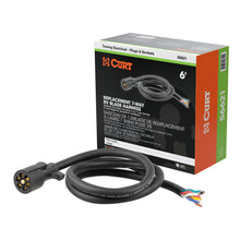 Load image into Gallery viewer, CURT 56621 Replacement 7-Way RV Blade with 6' Wires (Trailer Side, Packaged)