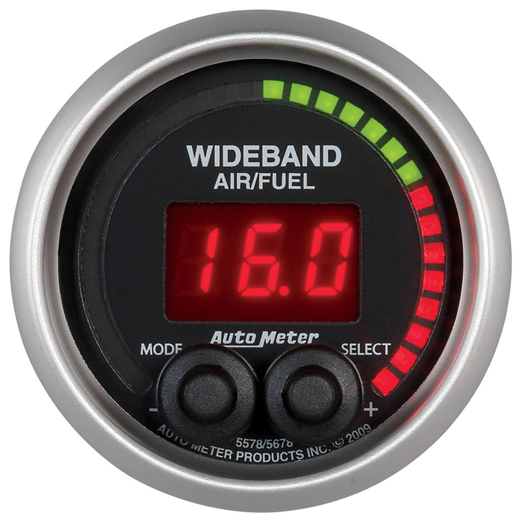 AutoMeter 5678 GAUGE, AIR/FUEL RATIO-PRO, 2 1/16", 10:1-20:1, DIGITAL W/ PEAK & WARN, ELITE