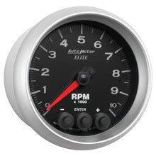 Load image into Gallery viewer, AutoMeter 5697 GAUGE, TACH, 3 3/8", 10K RPM, IN-DASH W/ SHIFT LIGHT &amp; PEAK MEM, ELITE