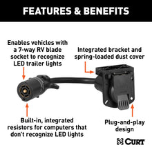 Load image into Gallery viewer, CURT 57003 7-Way RV Blade LED Electrical Adapter (Not a Wiring Extension)