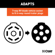 Load image into Gallery viewer, CURT 57005 LED Electrical Adapter (7-Way RV Blade Vehicle to 6-Way Round Trailer)