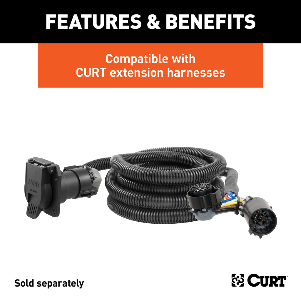 CURT 57007 Custom Wiring Harness Extension Isolator Kit for Aluminum Truck Beds