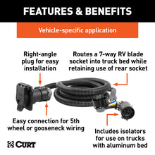 Load image into Gallery viewer, CURT 57008 7' Custom Wiring Extension Harness (Adds 7-Way RV Blade to Truck Bed, Packaged) for Select Ford F-150, Ford F-250 Super Duty, Ford F-350 Super Duty, Ford F-450 Super Duty