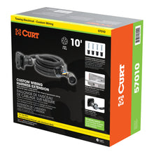 Load image into Gallery viewer, CURT 57010 10' Custom Wiring Extension Harness (Adds 7-Way RV Blade to Truck Bed, Packaged) for Select Ford F-150, Ford F-250 Super Duty, Ford F-350 Super Duty, Ford F-450 Super Duty