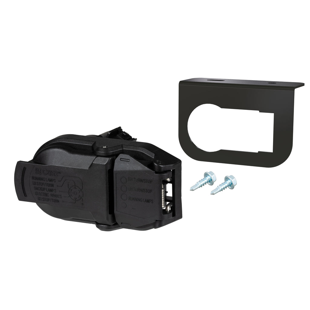 CURT 57021 OEM Replacement Dual-Output 7 & 4-Way Connector with Mounting Bracket, Packaged