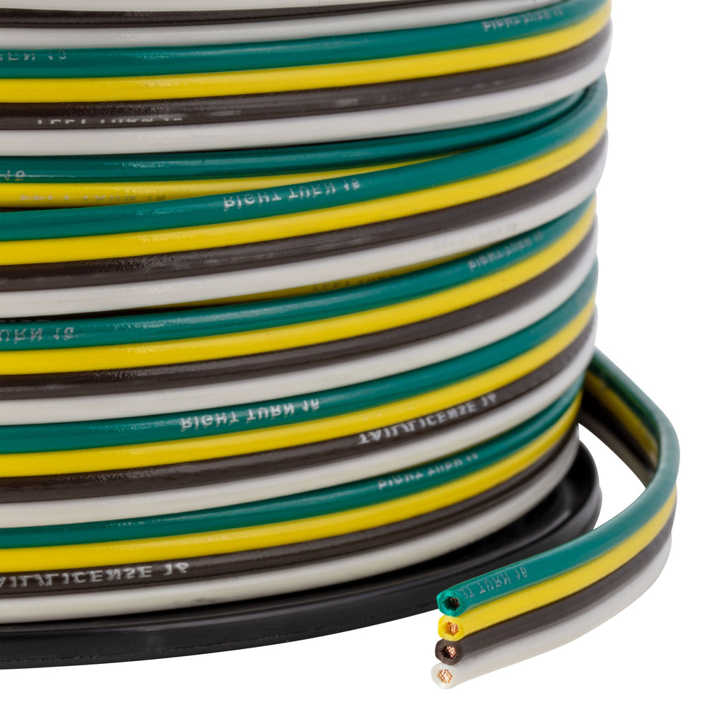 CURT 57032 Automotive Primary Wire, 4-Bond White, Brown, Yellow, Green 250' Spool