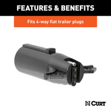 Load image into Gallery viewer, CURT 57041 Electrical Adapter (7-Way Round Vehicle to 4-Way Flat Trailer, Packaged)