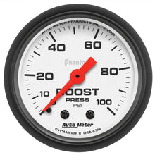 Load image into Gallery viewer, AutoMeter 5706 GAUGE, BOOST, 2 1/16", 100PSI, MECHANICAL, PHANTOM