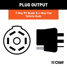 Load image into Gallery viewer, CURT 57101 Dual-Output 7 &amp; 4-Way Connector with Backup Alarm (Plugs into USCAR) for Select Audi Q7, Buick Enclave, Buick Rainier, Cadillac Escalade, Cadillac Escalade ESV, Cadillac Escalade EXT, Cadillac XT5, Cadillac XT6, Chevrolet Avalanche, Chevrolet