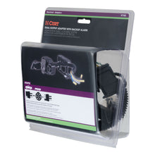 Load image into Gallery viewer, CURT 57102 Dual-Output Adapter with Backup Alarm (4-Way Flat to 7-Way RV Blade Trailer)