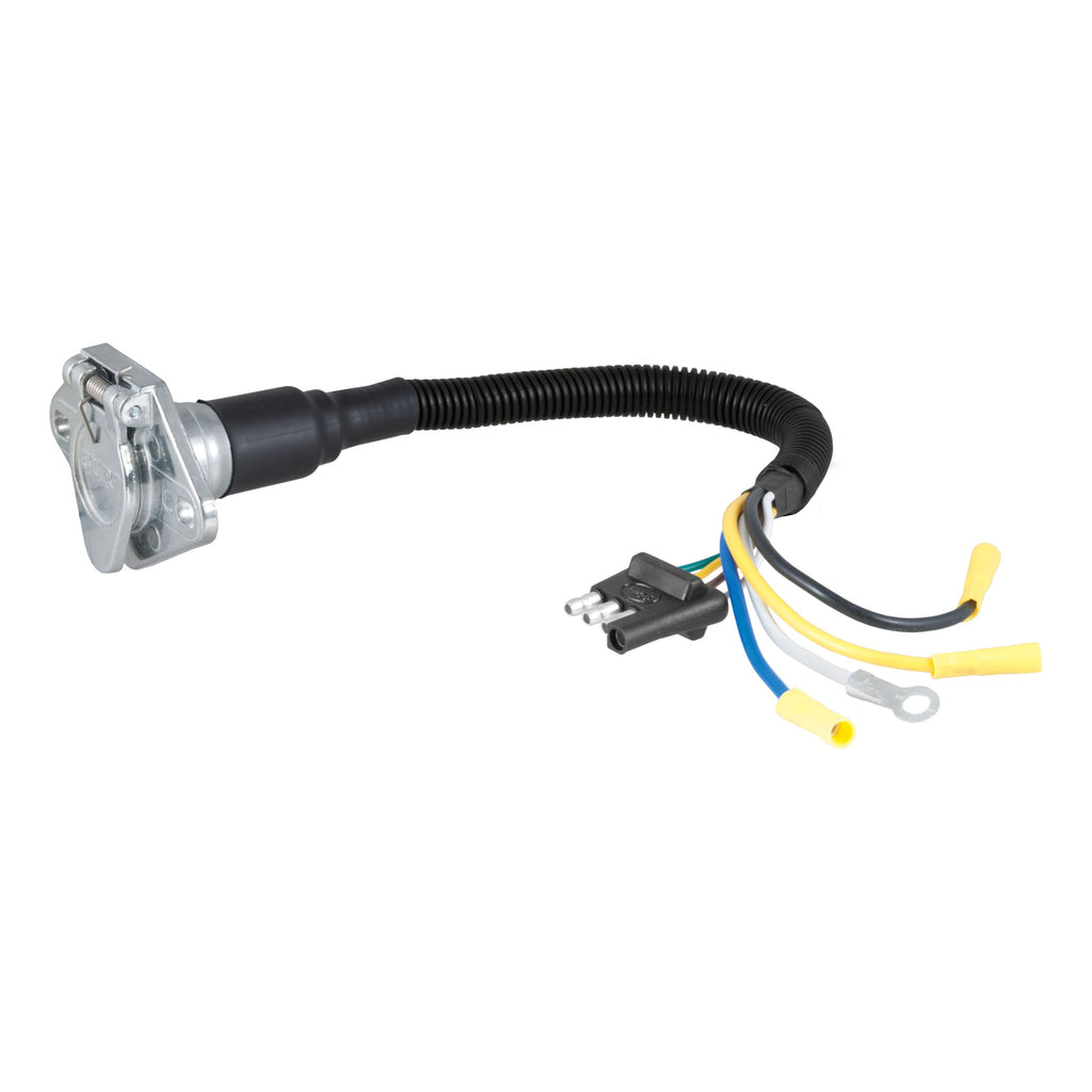CURT 57183 Electrical Adapter (4-Way Flat Vehicle to 6-Way Round Trailer)