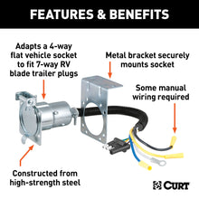 Load image into Gallery viewer, CURT 57185 Electrical Adapter with Bracket (4-Way Flat Vehicle to 7-Way RV Blade Trailer)