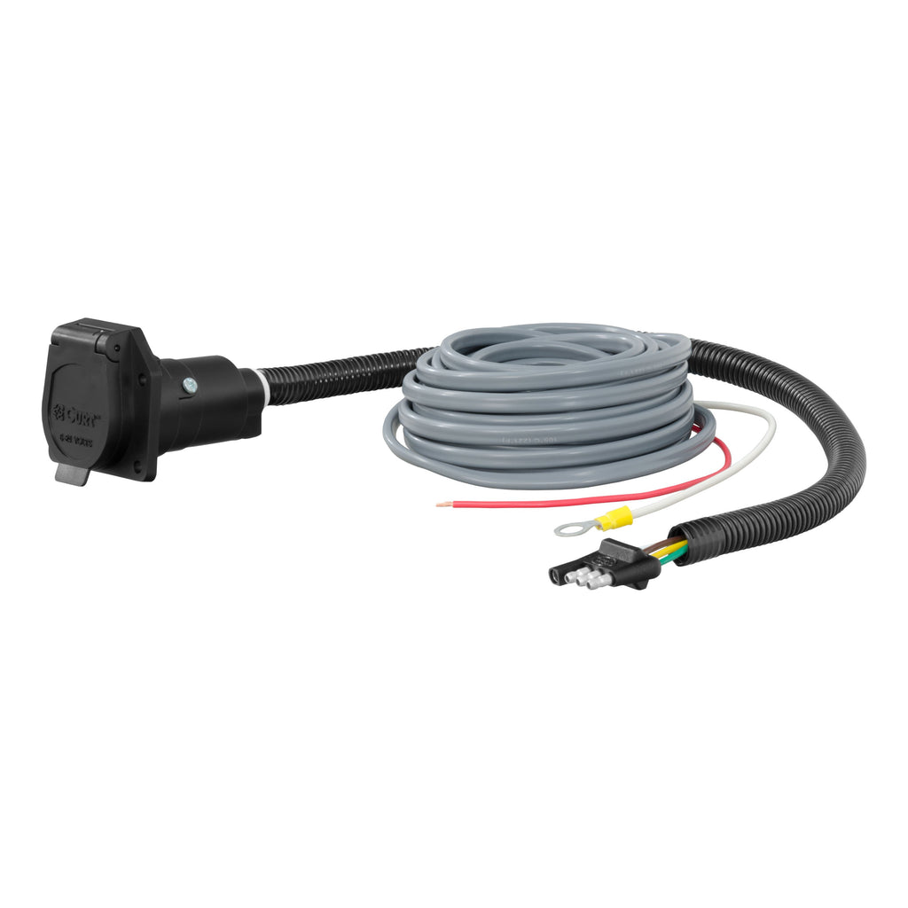 CURT 57186 4-Way Flat Electrical Adapter with Brake Controller Wiring