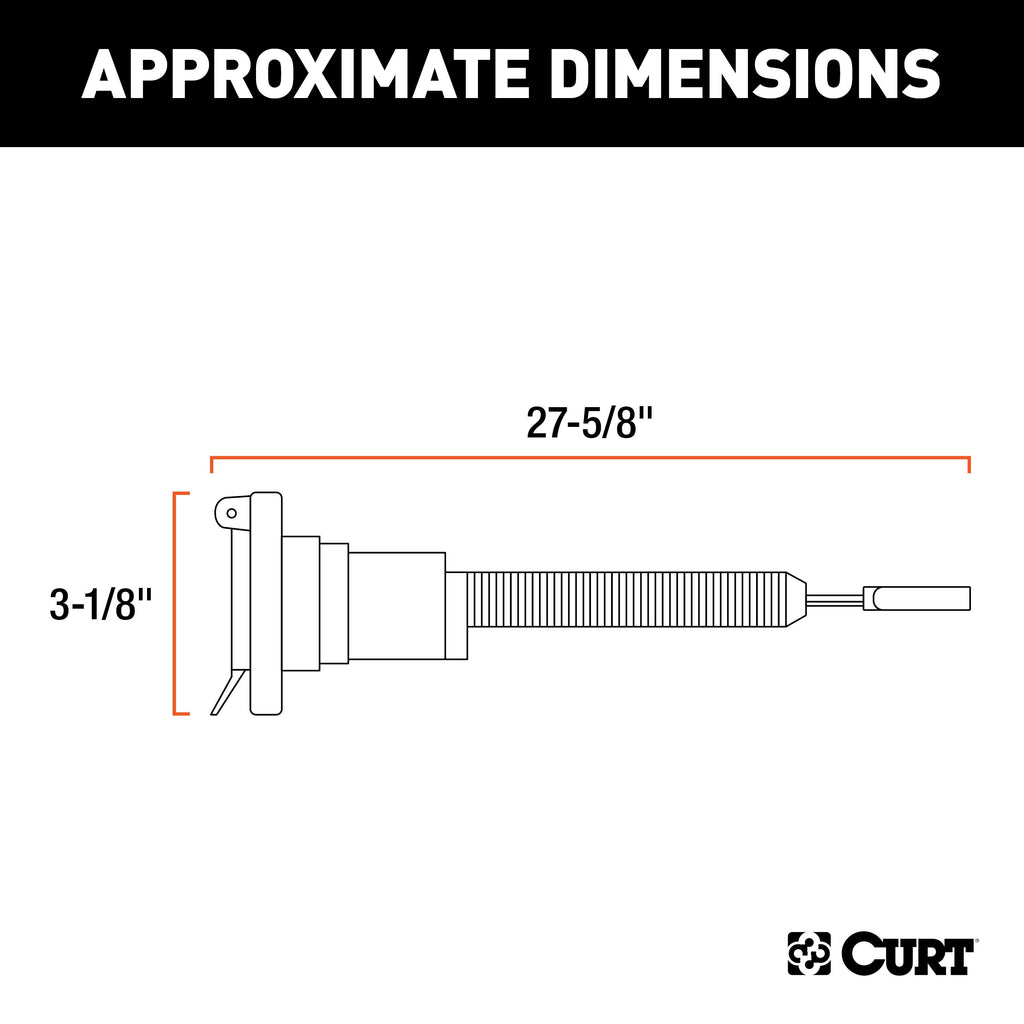 CURT 57186 4-Way Flat Electrical Adapter with Brake Controller Wiring