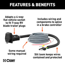 Load image into Gallery viewer, CURT 57186 4-Way Flat Electrical Adapter with Brake Controller Wiring