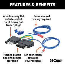 Load image into Gallery viewer, CURT 57187 4-Way to 5-Way Flat Adapter for Boat Trailer Surge Brakes