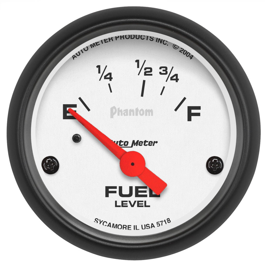 AutoMeter 5718 GAUGE, FUEL LEVEL, 2 1/16", 16OE TO 158OF, ELEC, PHANTOM