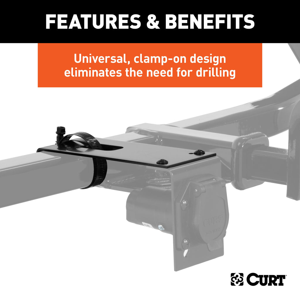 CURT 57202 Connector Bracket Mount for 7-Way Bracket (Packaged)
