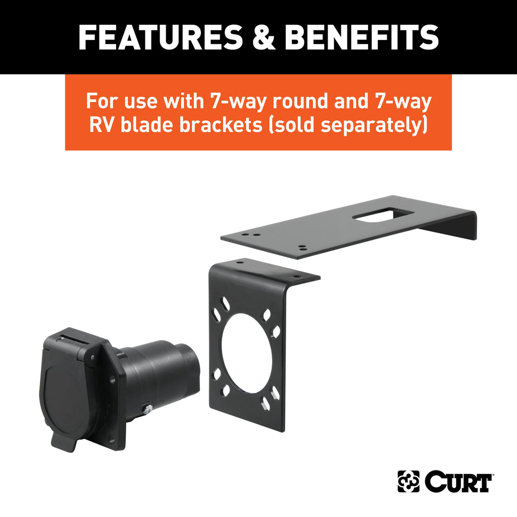 CURT 57202 Connector Bracket Mount for 7-Way Bracket (Packaged)