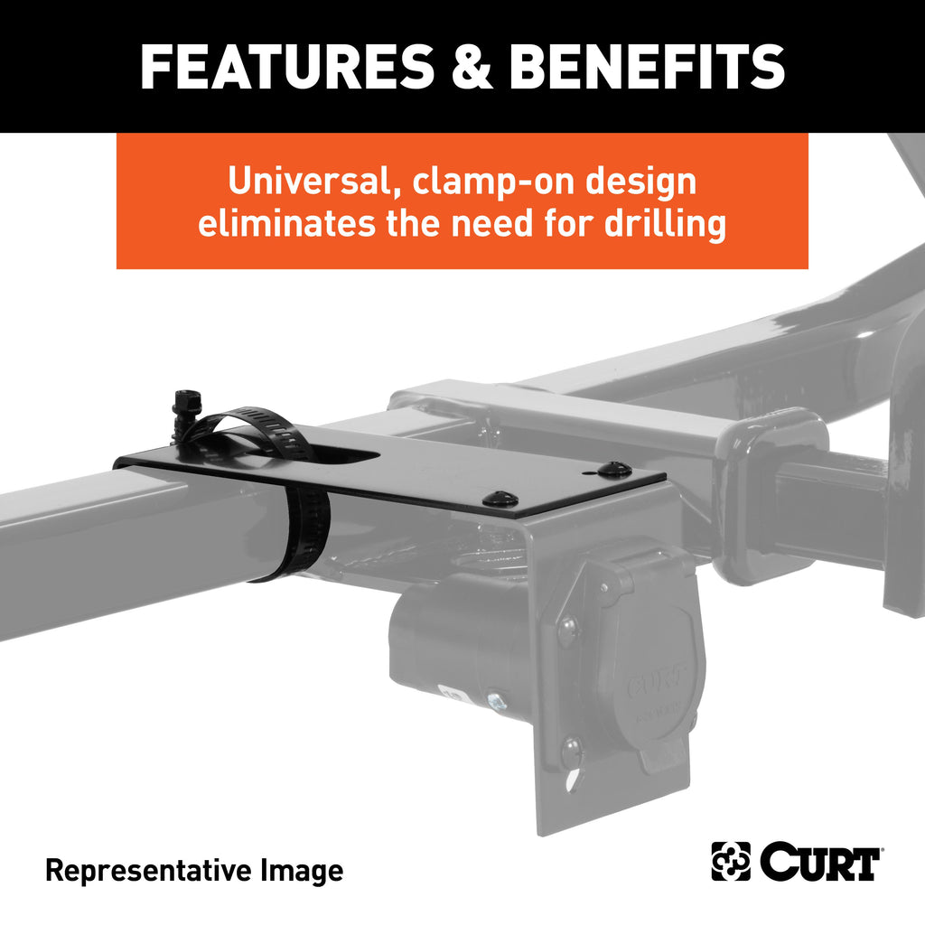 CURT 57203 Connector Bracket Mounts for 4, 5, 6, and 7-Way Brackets (12-Pack)