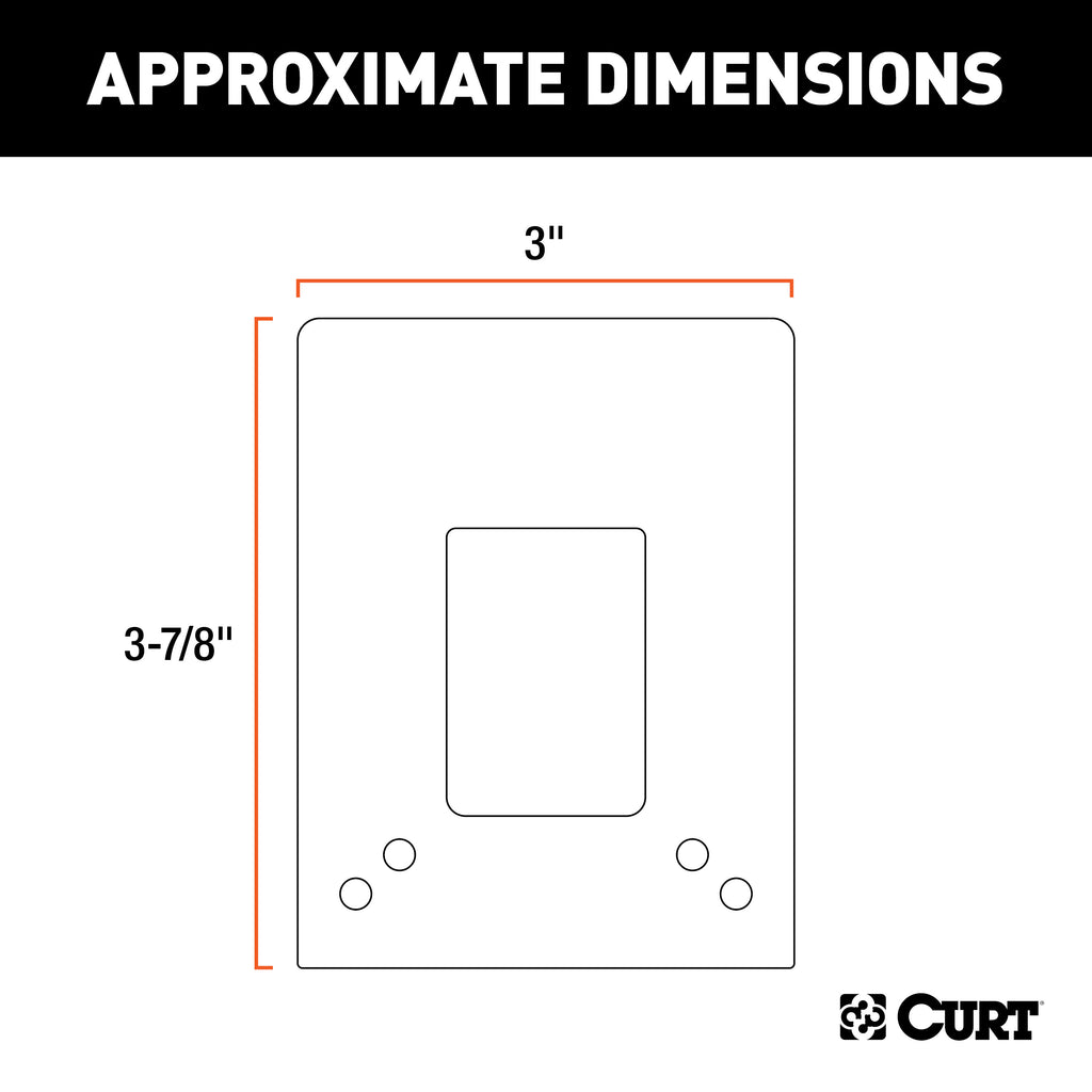 CURT 57204 Connector Bracket Mount for 4, 5, 6, or 7-Way Bracket (Packaged)