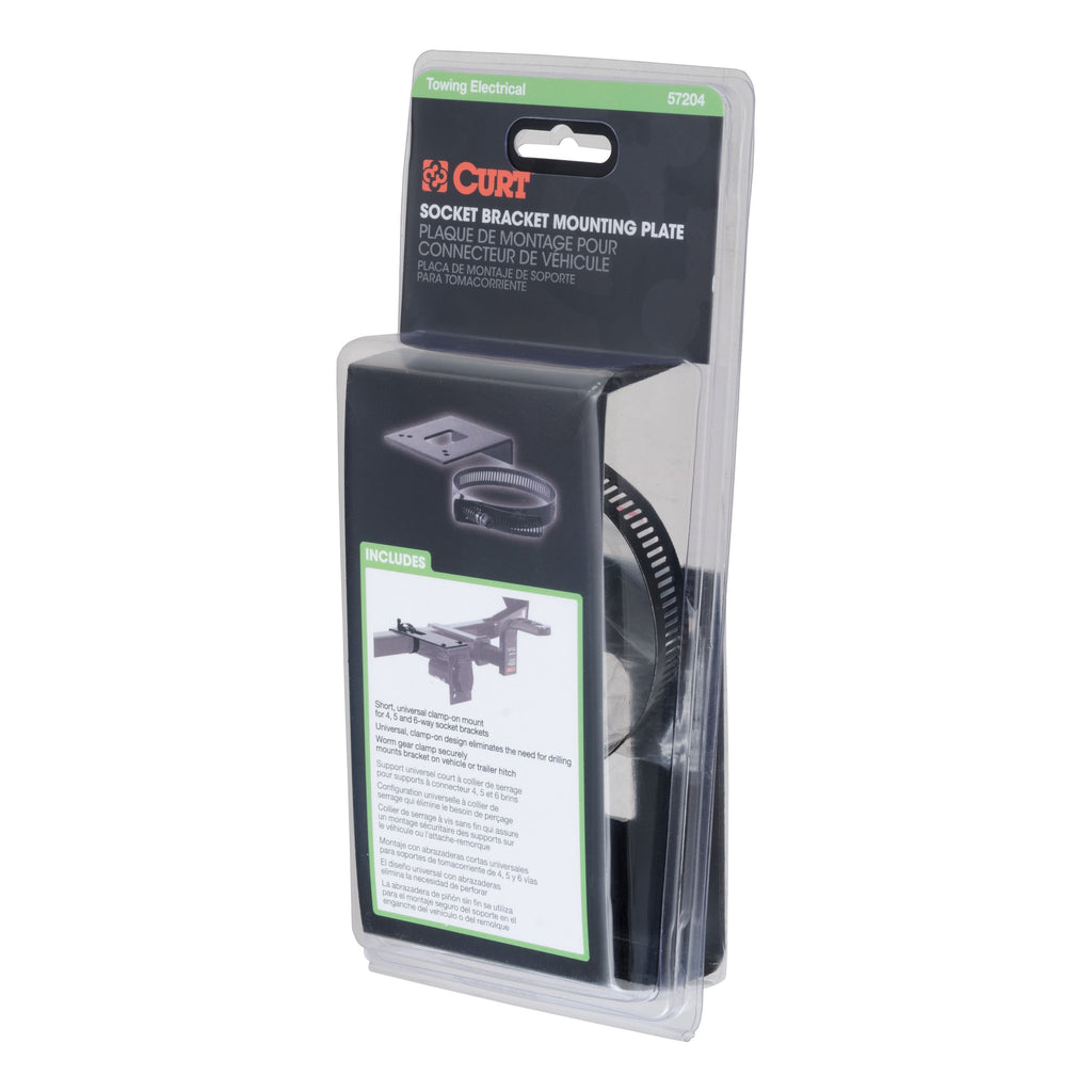 CURT 57204 Connector Bracket Mount for 4, 5, 6, or 7-Way Bracket (Packaged)