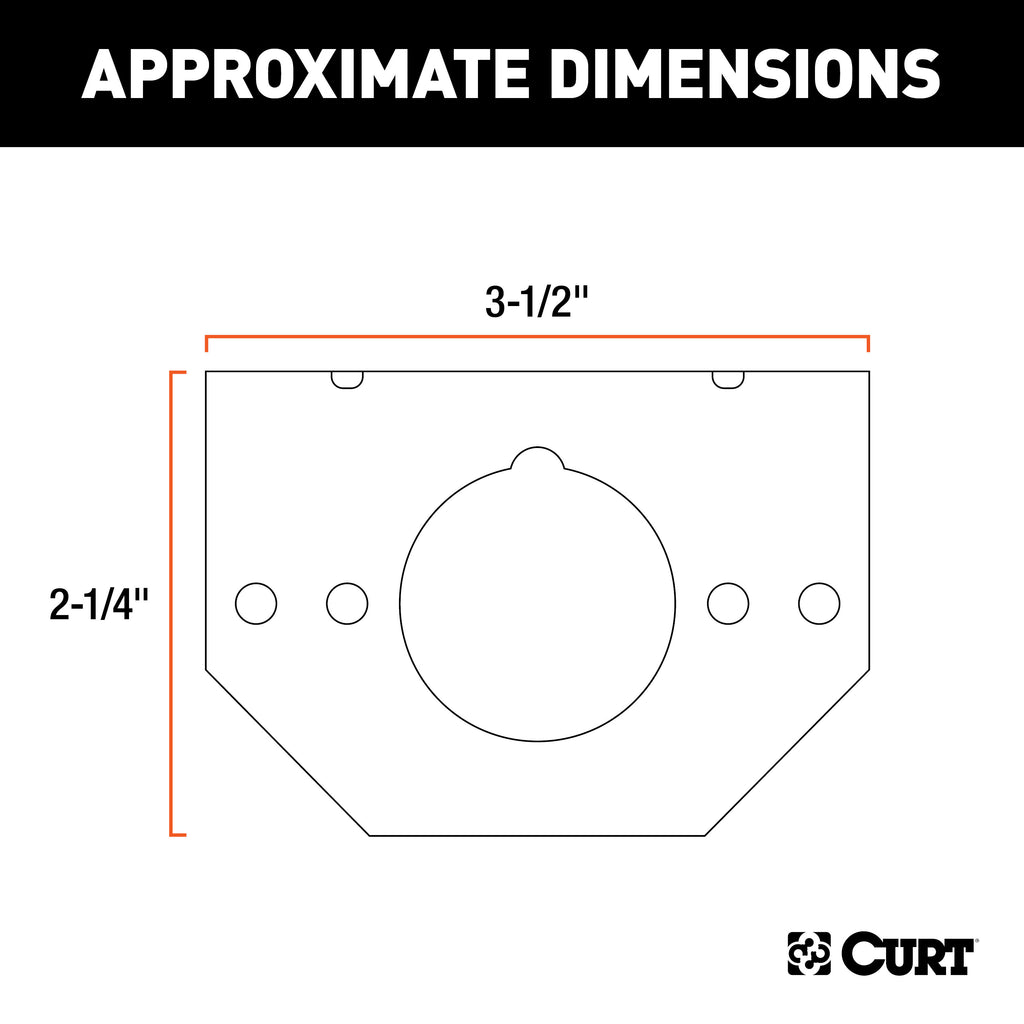 CURT 57208 Connector Mounting Bracket for 4-Way & 6-Way Round (Packaged)