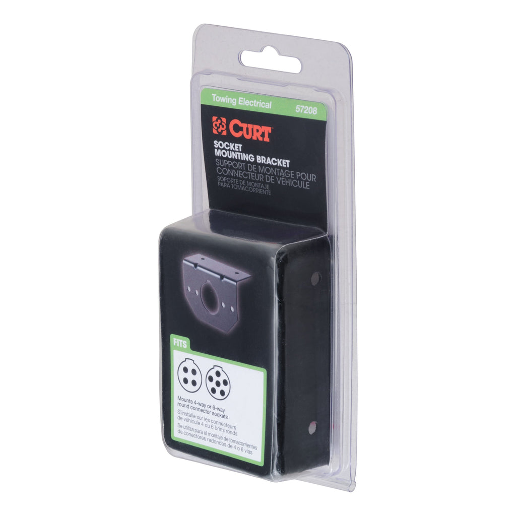 CURT 57208 Connector Mounting Bracket for 4-Way & 6-Way Round (Packaged)