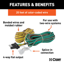 Load image into Gallery viewer, CURT 57220 4-Way Flat Connector for Rewiring Trailer, Includes 20' Wires (Packaged)