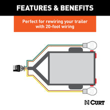Load image into Gallery viewer, CURT 57220 4-Way Flat Connector for Rewiring Trailer, Includes 20' Wires (Packaged)