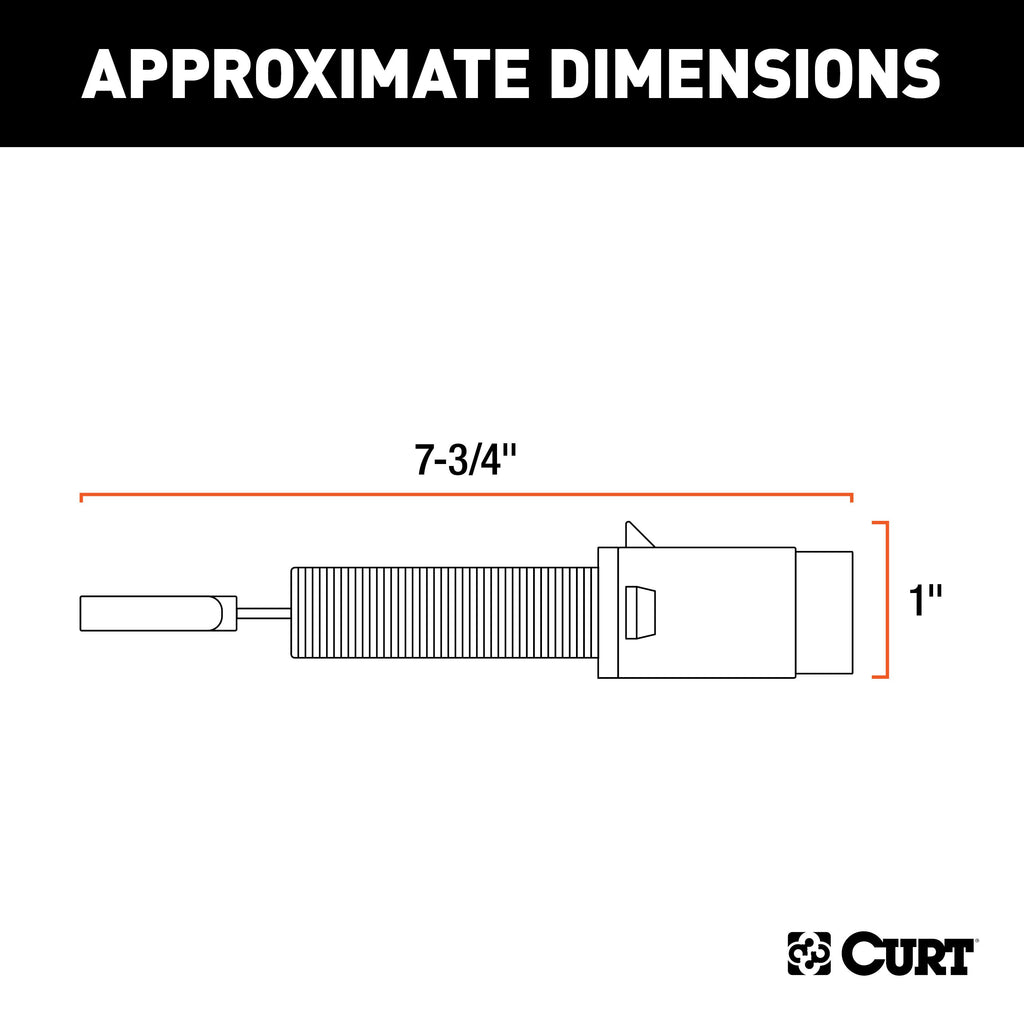 CURT 57225 Electrical Adapter (4-Way Round Vehicle to 4-Way Flat Trailer, Packaged)