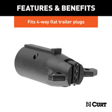 Load image into Gallery viewer, CURT 57241 Electrical Adapter (7-Way RV Blade Vehicle to 4-Flat Trailer, Packaged)