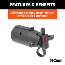 Load image into Gallery viewer, CURT 57245 Electrical Adapter with Tester (7-Way RV Blade Vehicle to 4-Way Flat Trailer)