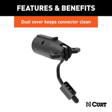 Load image into Gallery viewer, CURT 57245 Electrical Adapter with Tester (7-Way RV Blade Vehicle to 4-Way Flat Trailer)